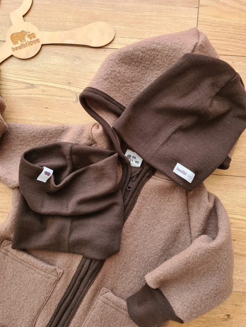 Czapka i komin rib merino Czapka i komin rib merino