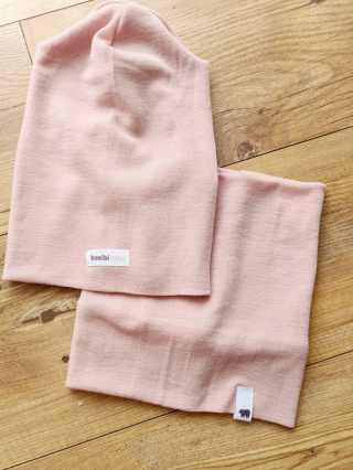 Czapka i komin rib merino