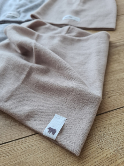 Czapka i komin rib merino Czapka i komin rib merino